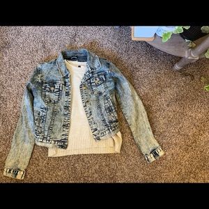 Acid-wash denim jacket